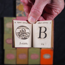 Load image into Gallery viewer, Infant's Library. Marshall, John. Circa 1800. 16 volumes. Complete with original sycamore bookcase.