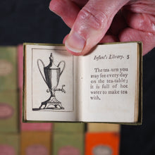 Load image into Gallery viewer, Infant's Library. Marshall, John. Circa 1800. 16 volumes. Complete with original sycamore bookcase.