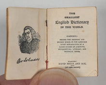 Load image into Gallery viewer, Bryce, David & Son. Glasgow. Advertising. Smallest English Dictionary in the World. Gargoyle Milwaukee promotional. Circa 1906.