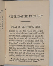 Load image into Gallery viewer, Hardy, Frederic. Ventriloquism Made Easy: the history, theory and practice of the art illustrated and exhibited. Warne, Frederick & Co. Bedford Street, Strand. London. Circa 1868.