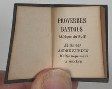 Load image into Gallery viewer, Proverbes Bantous. Kundig, Andrée. Genève. 1956.