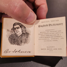 Load image into Gallery viewer, Bryce's Thumb English Dictionary c1898. Published by David Bryce & Co.