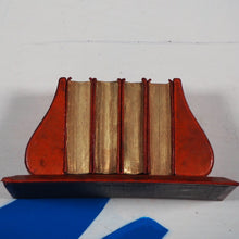 Load image into Gallery viewer, ATTRACTIVE DESK SET OF FOUR LEATHER-BOUND LILLIPUT DICTIONARIES (ENGLISH, FRENCH AND GERMAN). BY PROF. WERSHOVEN. >>MINIATURE BOOK<<