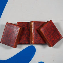 Load image into Gallery viewer, ATTRACTIVE DESK SET OF FOUR LEATHER-BOUND LILLIPUT DICTIONARIES (ENGLISH, FRENCH AND GERMAN). BY PROF. WERSHOVEN. >>MINIATURE BOOK<<