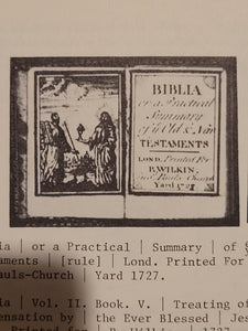 Biblia or a Practical Summary of Old & New Testaments. 1728. Wilkin, R. [London]. 1727. Underlined in red and hand corrected to 1728. Red binding.