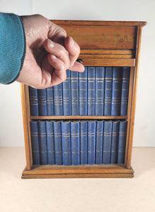 Miniature Library of The Poets. [in Oak Case with rolling tambour front shutter] Works of Shakespeare, and Poems of Burns, Byron, Longfellow, Milton, Scott, Sheridan & Goldsmith. Kent & Co., W. Paternoster Row, London. 1884-90