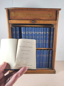 Miniature Library of The Poets. [in Oak Case with rolling tambour front shutter] Works of Shakespeare, and Poems of Burns, Byron, Longfellow, Milton, Scott, Sheridan & Goldsmith. Kent & Co., W. Paternoster Row, London. 1884-90