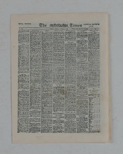 Times Newspaper. Miniature Facsimile of The Times printed for Her Majesty Queen Mary's Dolls' House. Times. [London]. 1924.