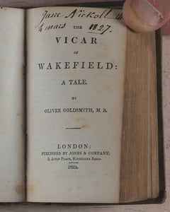 Sterne, Laurence [+] Dr. Samuel Johnson [+] Oliver Goldsmith. Sentimental Journey through France and Italy [+] Rasselas, a Tale [+] The Vicar of Wakefield. Jones & Co. 3, Acton Place, Kingsland Road. London. 1826 [+] 1825 [+] 1825.