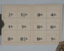 Load image into Gallery viewer, Carroll, Lewis, Invented by. Wonderland Postage-Stamp Case," [Alice with baby] [with] 12 separate pockets for stamps. Emberlin and Son, 4 Magdalen Street, Oxford. [1889].
