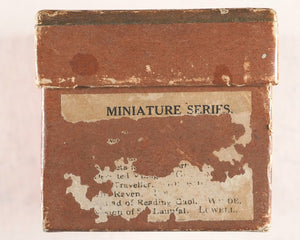 Miniature Series boxed set 10 finely bound miniature books. Oscar Wilde; Oliver Goldsmith; Thomas Gray; Edgar A. Poe; Rudyard Kipling; Omar Khayyam; John G. Whittier; Elizabeth B. Browning; Oliver Goldsmith; James R. Lowell. Thomas Y. Crowell Co. N.Y.1911