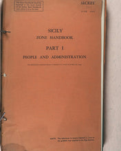 Load image into Gallery viewer, Sicily Zone Handbook. June, 1943. Box 99, Western Central District Office, New Oxford Street, W.C.1. &gt;&gt;Extremely rare, pre-invasion, secret, publication.&lt;&lt;
