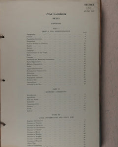 Sicily Zone Handbook. June, 1943. Box 99, Western Central District Office, New Oxford Street, W.C.1. >>Extremely rare, pre-invasion, secret, publication.<<