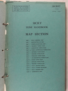 Sicily Zone Handbook. June, 1943. Box 99, Western Central District Office, New Oxford Street, W.C.1. >>Extremely rare, pre-invasion, secret, publication.<<