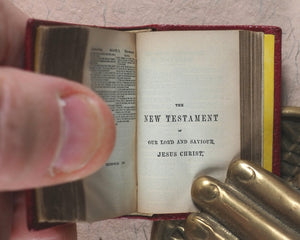 Holy Bible containing Old and New testaments. Bryce, David & Son. Glasgow. 1901. >>Fabulously rebound miniature English Bible<<
