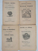 Load image into Gallery viewer, Nursery rhymes, from the royal collections + The Renowned History of Dame Trot and Her Cat + Cries of Banbury and London + Jack &amp; Jill &amp; Old Dame Gill. J.G.Rusher. Banbury. C.1820.
