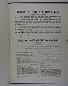 Holy Qur-an with English translation and explanatory notes, Part One [all that was ever published]. Anjuman-i-Taraqqi-i-Islam, Qadian, Punjab, India. 1915. >>ASSOCIATION COPY<<