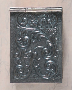 Miniature playing cards. Miniature antique playing cards in contemporary silver box. Unknown publisher. No place. Circa 1899.