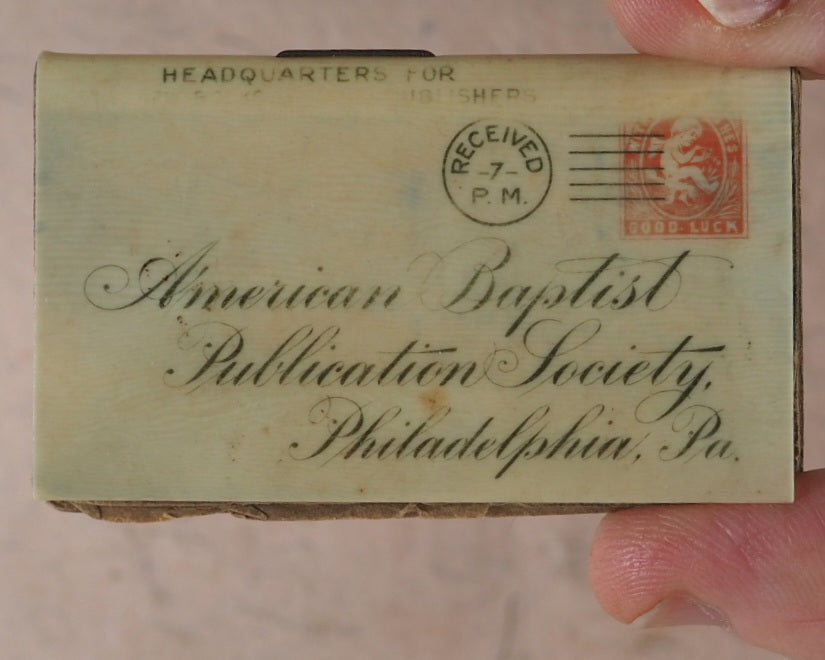 American Baptist Publications Society, PA [Miniature Calendar/address book]. American Baptist Publications Society. Philadelphia.  Printed by WHITEHEAD & HOAS CO. NEWARK NJ. [1900].