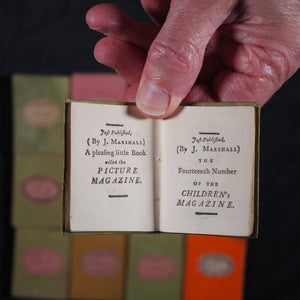 Infant's Library. Marshall, John. Circa 1800. 16 volumes. Complete with original sycamore bookcase.