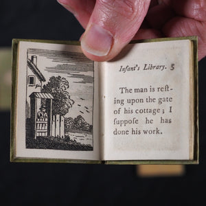 Infant's Library. Marshall, John. Circa 1800. 16 volumes. Complete with original sycamore bookcase.