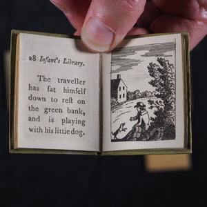 Infant's Library. Marshall, John. Circa 1800. 16 volumes. Complete with original sycamore bookcase.