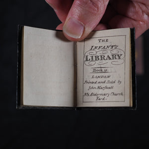 Infant's Library. Marshall, John. Circa 1800. 16 volumes. Complete with original sycamore bookcase.