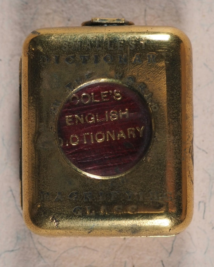 Smallest English Dictionary in the World. Bryce, David & Son. Glasgow. Circa 1896.>>Scarce miniature promo for world's largest bookshop in 1896<<