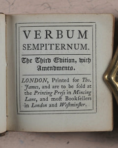 Thumb Bible. Verbum Sempiternum. Longman and co. London. 1849.