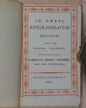 Load image into Gallery viewer, Miniature library of classical literature. Kaspar van Baerle, George Buchanan, Jacob Cats, Joannes Nicolai Secundus, John Owen, Helius Eobanus Hessus, &amp; Marco Girolamo Vida. Carl Poppo Fröbel. Rudophopoli [Rudolstadt].1820.
