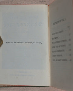 Shakespeare, William. Illustrated Pocket Shakespeare. Bryce, David and Son. Glasgow. 1886.