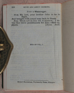 Shakespeare, William. Illustrated Pocket Shakespeare. Bryce, David and Son. Glasgow. 1886.