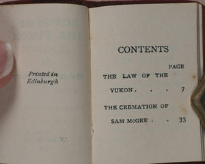 Service, Robert W. Songs of the Yukon. Briggs, William. Toronto. 1913.