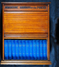 Load image into Gallery viewer, Miniature Library of The Poets. [in Oak Case with rolling tambour front shutter] Works of Shakespeare, and Poems of Burns, Byron, Longfellow, Milton, Scott, Sheridan &amp; Goldsmith. Kent &amp; Co., W. Paternoster Row, London. 1884-90
