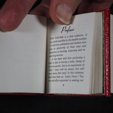 Load image into Gallery viewer, Levitan, Kalman. Miniature Books relating to Postage Stamps. Two volumes. 1983. with, Soliloquy of a Postage Stamp by Ernest W. Brady. Keepsake for Friends. 6 printed pages. 1978. Black Cat Press. Skokie. Illinois. Dos-a-dos-a-dos binding.
