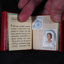 Load image into Gallery viewer, Levitan, Kalman. Miniature Books relating to Postage Stamps. Two volumes. 1983. with, Soliloquy of a Postage Stamp by Ernest W. Brady. Keepsake for Friends. 6 printed pages. 1978. Black Cat Press. Skokie. Illinois. Dos-a-dos-a-dos binding.
