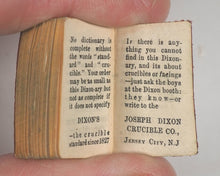 Load image into Gallery viewer, Bryce, David &amp; Son. Glasgow. Advertising. Smallest English Dictionary in the World. Dixon's Crucibles promotional edition. Glasgow. Circa 1900.
