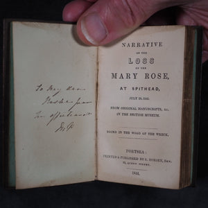 Narrative of the loss of the Mary Rose, at Spithead, July20th 1545. Horsey, S. 43 Queen Street Portsea. 1844. First edition.