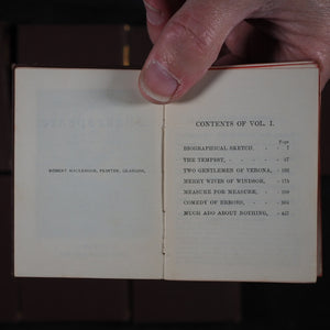 Shakespeare, William. Illustrated Pocket Shakespeare. Bryce, David & Son. Glasgow. 1886.