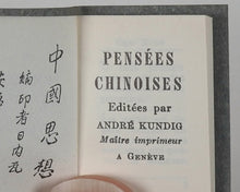 Load image into Gallery viewer, Pensées Chinoises. Kundig, Andrée. Genève. 1954.
