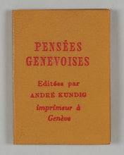 Load image into Gallery viewer, Pensées Genevoises. Kundig, Andrée. Genève.1963.
