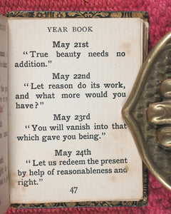 Marcus Aurelius Yearbook: compiled from the writings of Marcus Aurelius. Joan Barrett (Compiler). Treherne, Anthony. [London]. H.B. Claflin Co. New York. (1905.