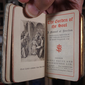 Garden of the soul: a manual of devotion : containing the public and private devotions of most frequent use. [with] The Epistles and Gospels. >> TESSELLATED MOTHER-OF-PEARL MINIATURE<< Publication Date: 1922 CONDITION: VERY GOOD