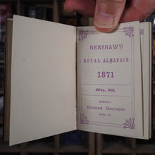 Load image into Gallery viewer, Renshaw&#39;s Royal Almanack for 1871. &gt;&gt;RARE ROYAL MINIATURE ALMANAC&lt;&lt; Publication Date: 1870 CONDITION: NEAR FINE
