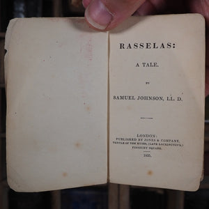 Johnson, Dr. Samuel [with] Madame [Sophie] Cottin. Rasselas: a Tale. [together with] Elizabeth; or, Exiles of Siberia. A Tale founded on facts, from the French of Madame Cottin. >>DOUBLE MINIATURE VOLUME<< Publication Date: 1835 CONDITION: GOOD