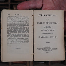 Load image into Gallery viewer, Johnson, Dr. Samuel [with] Madame [Sophie] Cottin. Rasselas: a Tale. [together with] Elizabeth; or, Exiles of Siberia. A Tale founded on facts, from the French of Madame Cottin. &gt;&gt;DOUBLE MINIATURE VOLUME&lt;&lt; Publication Date: 1835 CONDITION: GOOD
