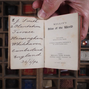 Mellin's Atlas of the World. >>RARE MINIATURE ATLAS<< Publication Date: 1894 CONDITION: VERY GOOD