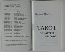 Load image into Gallery viewer, Tarot of Northern Shadows. Rodway, Howard (author) and artist Sylvia Gainsford. A.G. Müller, Switzerland. 1997. ISBN 9783905219128
