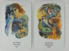 Load image into Gallery viewer, Tarot of Northern Shadows. Rodway, Howard (author) and artist Sylvia Gainsford. A.G. Müller, Switzerland. 1997. ISBN 9783905219128
