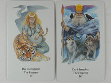 Load image into Gallery viewer, Tarot of Northern Shadows. Rodway, Howard (author) and artist Sylvia Gainsford. A.G. Müller, Switzerland. 1997. ISBN 9783905219128
